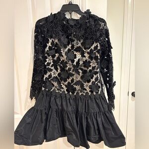 ANTONIO MELANI Black Floral Lace Dress